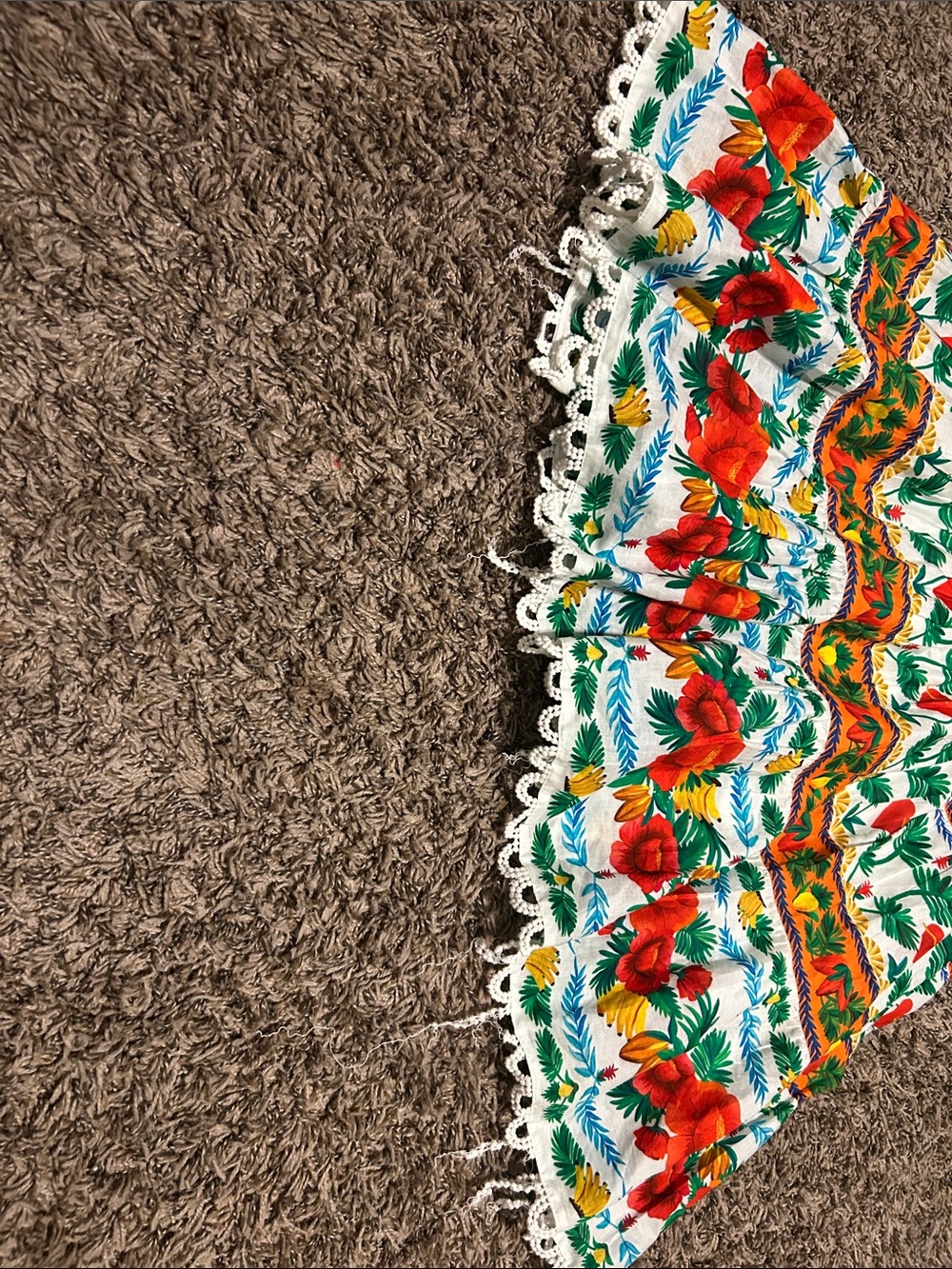 FARM Rio White Dress with Red & Green Floral Trim - Picture 4 of 4
